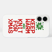 Coques Case-Mate iPhone Gardez chaud et tricot pour Noël (Verso (horizontal))