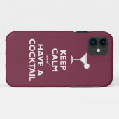 Coques Case-Mate iPhone Gardez le calme et ayez un cocktail (le merlot) (Dos (Horizontal))