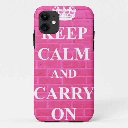 Coques Case-Mate iPhone Gardez le calme et continuez le rose (Dos)