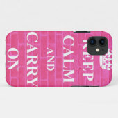 Coques Case-Mate iPhone Gardez le calme et continuez le rose (Dos (Horizontal))