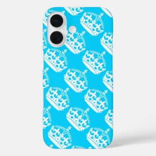 Coques iPhone 16 Gardez le calme et continuez sur la couronne blanc