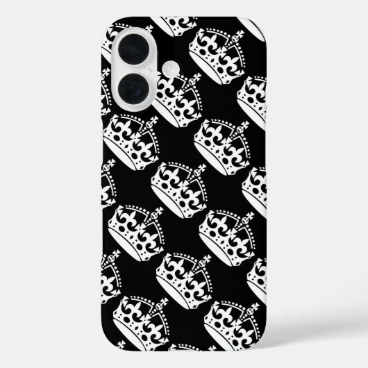 Coques Case-Mate iPhone Gardez le calme et gardez la couronne en blanc (Verso)