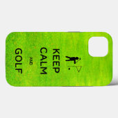 Coques Case-Mate iPhone Gardez le calme et le golf avec Putting Green (Verso (horizontal))