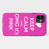 Coques Case-Mate iPhone Gardez le calme et OMG… il est rose (Dos (Horizontal))