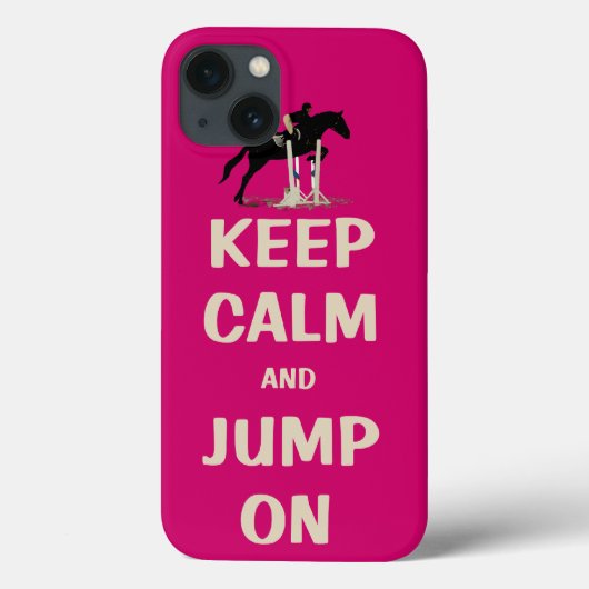 Coques Case-Mate iPhone Gardez le calme et sautez sur le cheval rose (Verso)