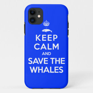Coque iPhone 11 Gardez le calme et sauvez les baleines
