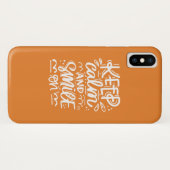 Coques Case-Mate iPhone Gardez le calme et souriez dessus (Dos (Horizontal))