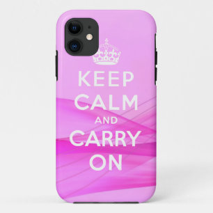 Etui iPhone Case-Mate Gardez le calme pour continuer le rose de cas de