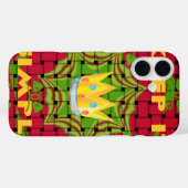 Coques Case-Mate iPhone Gardez-le simple : Gratuit Rouge Tissé imprimé Flo (Verso (horizontal))