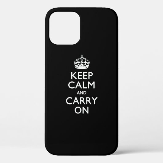 Coques Case-Mate iPhone GARDEZ VOTRE CALME ET CONTINUEZ Solid Black (Verso)