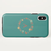 Coques Case-Mate iPhone Garland floral moderne personnalisé (Dos (Horizontal))