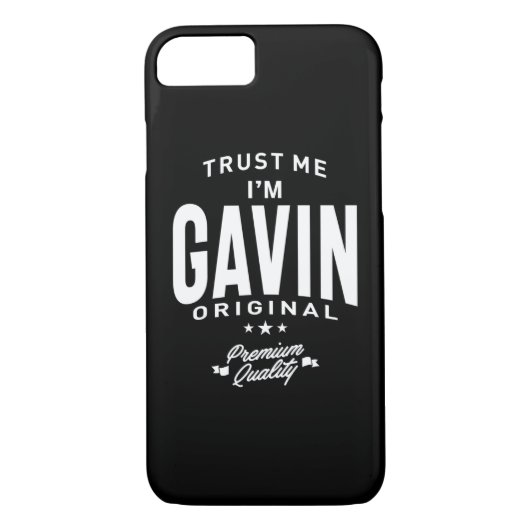 Coques Case-Mate iPhone Gavin Nom personnalisé Anniversaire Cadeau (Dos)