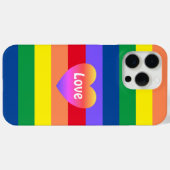 Coques Case-Mate iPhone Gay pride Rainbow Heart LGBTQ Égalité (Verso (horizontal))
