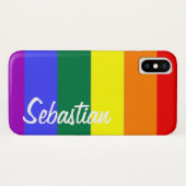 Coques Case-Mate iPhone Gay Rainbow Pride personnalisée (Dos (Horizontal))