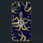 iPhone 13 Coque Gears Steampunk Octopus Kraken<br><div class="desc">Les monstres de mer steampunk sous tentes enveloppent ce boîtier de téléphone Samsung. Le monstre central possède huit appendices dorés en fil de fer, un engrenage argenté central et de nombreux engrenages et boulons qui composent sa tête, ses yeux et ses ventouses. C'est une pieuvre robot / kraken, un monstre...</div>