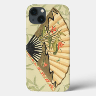 Coques Pour iPhone Geisha Fan with Leaves and Floral Print