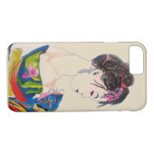 Coques Case-Mate iPhone Geisha japonais avec kimono bleu (Dos (Horizontal))