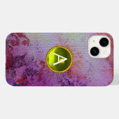Coques Case-Mate iPhone GEM MONOGRAM ABSTRAIT jaune violet (Verso (horizontal))