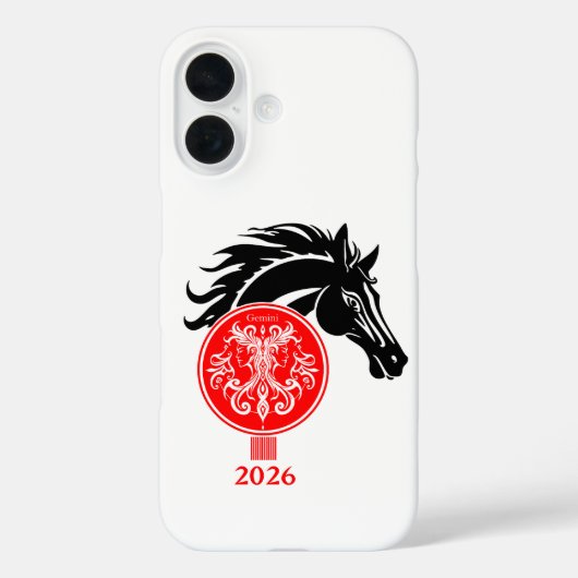 Coques Case-Mate iPhone Gemini x Année du Cheval 2026 (Verso)