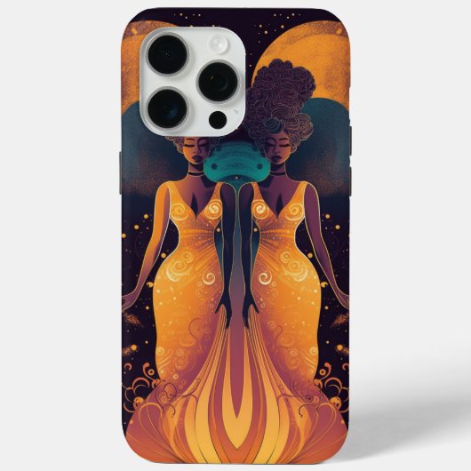 Coques Case-Mate iPhone Gemini Zodiac Twin Women Boho Print (Verso)