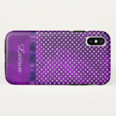 Coques Case-Mate iPhone Gemme argentée pourpre (Dos (Horizontal))