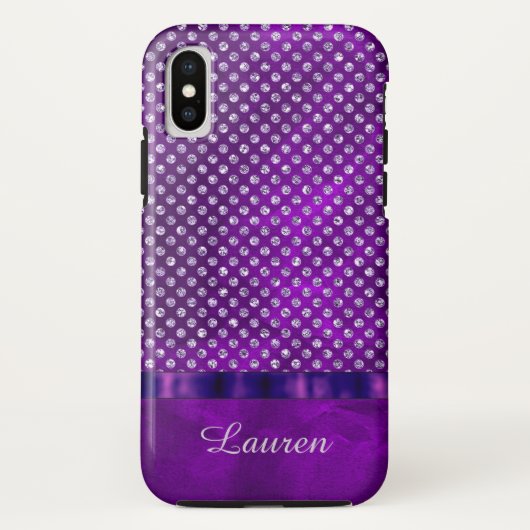 Coques Case-Mate iPhone Gemme argentée pourpre (Dos)