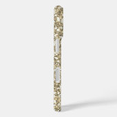 Coques Case-Mate iPhone Gemmes de Parties scintillant d'or avec nom et mon (Verso / Droite)