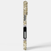 Coques Case-Mate iPhone Gemmes de Parties scintillant d'or avec nom et mon (Verso / Droite)