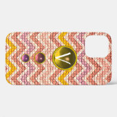 COQUES Case-Mate iPhone GEMMES JAUNES ROSES ET CHEVRONS MOSAÏQUES MONOGRAM (Verso (horizontal))