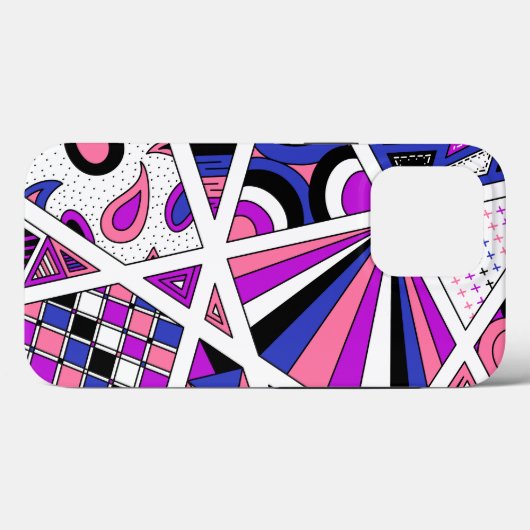 Coques Case-Mate iPhone Genderfluide Fierté Zen Doodle Abstrait Moderne (Verso (horizontal))