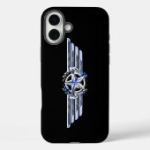 Coques Case-Mate iPhone Général Air Pilot Chrome Comme Star Wings Black (Verso)