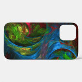 Coques Case-Mate iPhone Genèse Bleu Art Abstrait (Verso (horizontal))