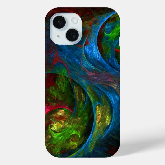 Coques Case-Mate iPhone Genèse Bleu Art Abstrait (Verso)