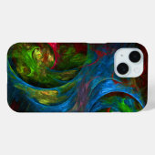 Coques Case-Mate iPhone Genèse Bleu Art Abstrait (Verso (horizontal))
