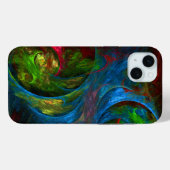 Coques Case-Mate iPhone Genèse Bleu Art Abstrait (Verso (horizontal))