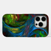 Coques Case-Mate iPhone Genèse Bleu Art Abstrait (Verso (horizontal))