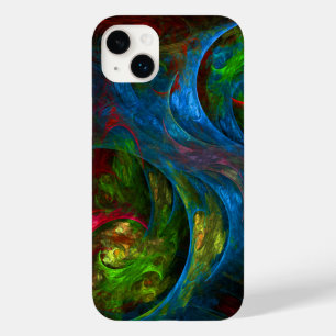 Coque Pour iPhone 14 Plus Genèse Bleu Art Abstrait
