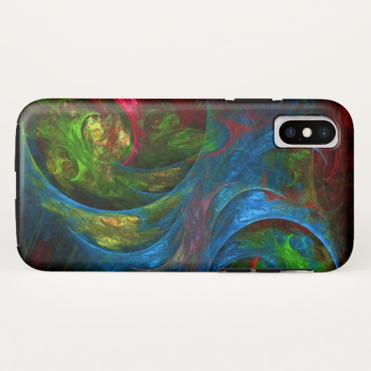 Coques Case-Mate iPhone Genèse Bleu Art Abstrait (Dos (Horizontal))