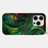 Coques Case-Mate iPhone Genesis Green Art Abstrait (Verso (horizontal))