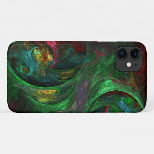 Coques Case-Mate iPhone Genesis Green Art Abstrait (Dos (Horizontal))