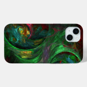 Coques Case-Mate iPhone Genesis Green Art Abstrait (Verso (horizontal))