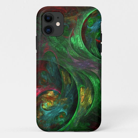 Coques Case-Mate iPhone Genesis Green Art Abstrait (Dos)
