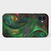 Coques Case-Mate iPhone Genesis Green Art Abstrait (Dos (Horizontal))