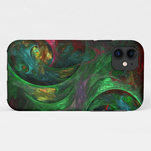 Coques Case-Mate iPhone Genesis Green Art Abstrait (Dos (Horizontal))