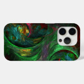 Coques Case-Mate iPhone Genesis Green Art Abstrait (Verso (horizontal))