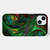 Coques Case-Mate iPhone Genesis Green Art Abstrait (Verso (horizontal))