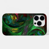 Coques Case-Mate iPhone Genesis Green Art Abstrait (Verso (horizontal))