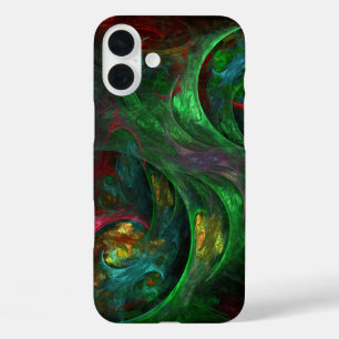 Coques iPhone 16 Plus Genesis Green Art Abstrait