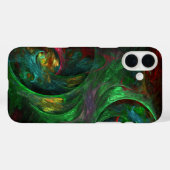 Coques Case-Mate iPhone Genesis Green Art Abstrait (Verso (horizontal))
