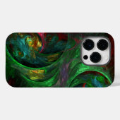 Coques Case-Mate iPhone Genesis Green Art Abstrait (Verso (horizontal))